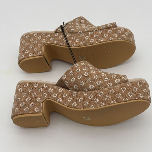 Beach By Matisse Tammy Wedge Sandal Platform Slide Size 11 Daisy Cork Open Toe. - Picture 9 of 15